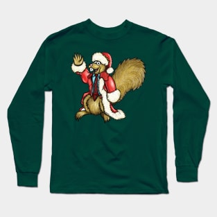 Christmas Squirrel on vacation Long Sleeve T-Shirt